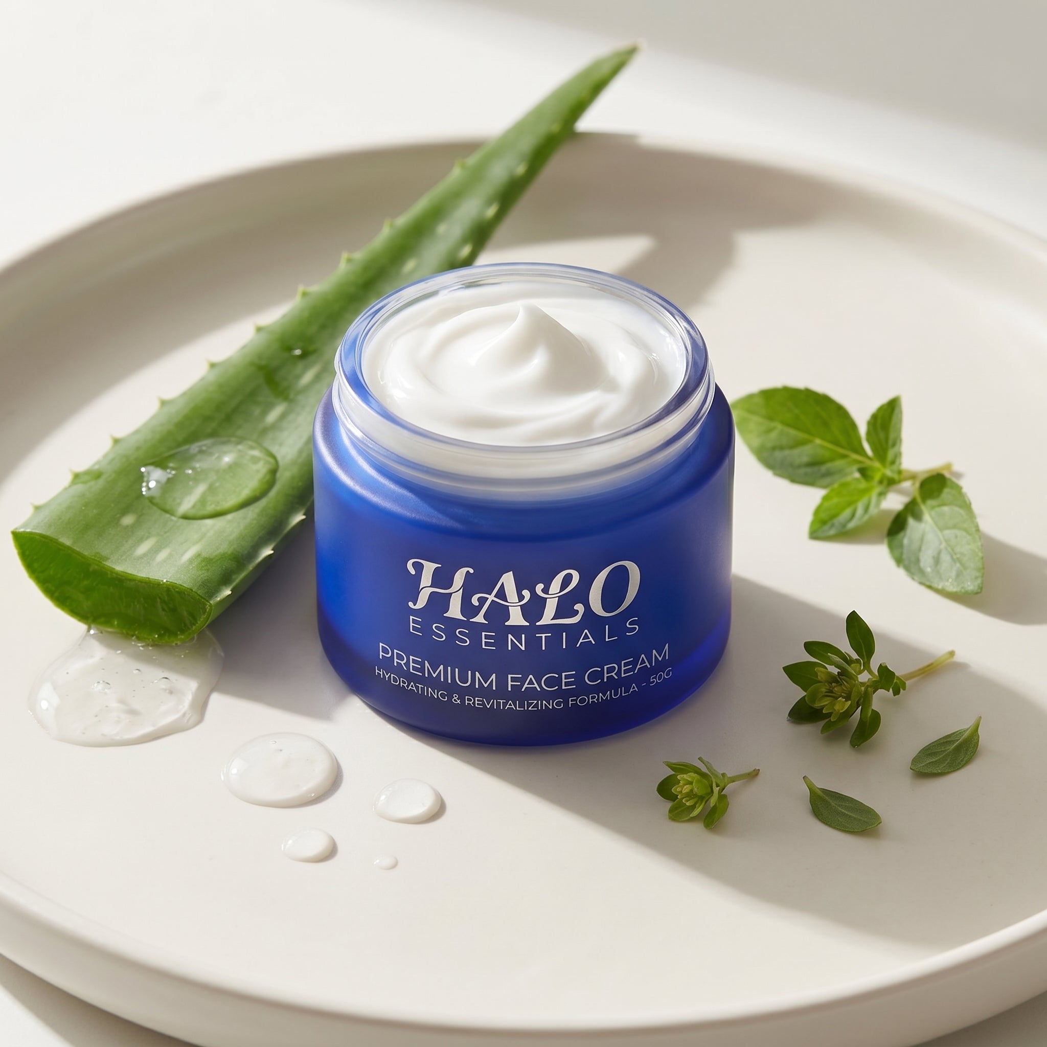 Halo Essentials face cream with aloe, chamomile and sage