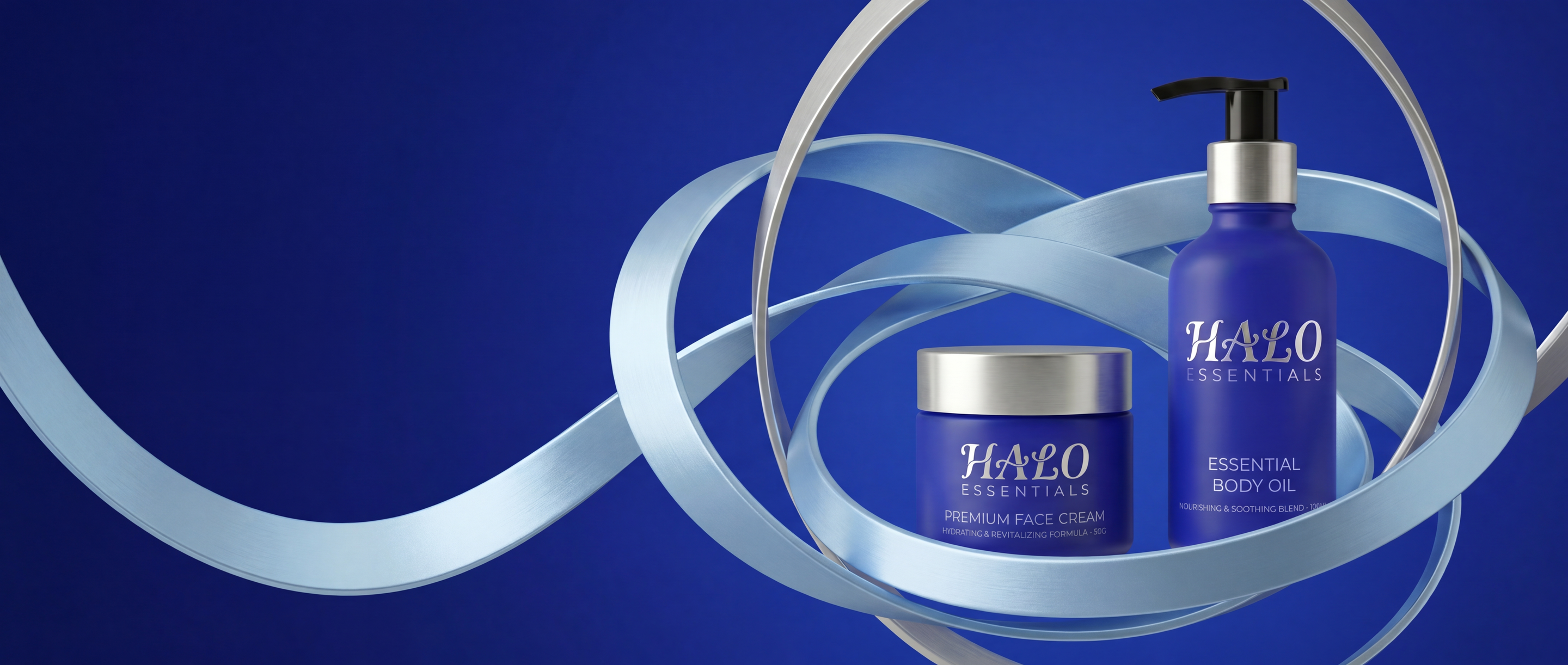 Halo Essentials face cream and body oil